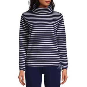 Lands End Women's Long Sleeve Waffle Funnel Neck Top NWT